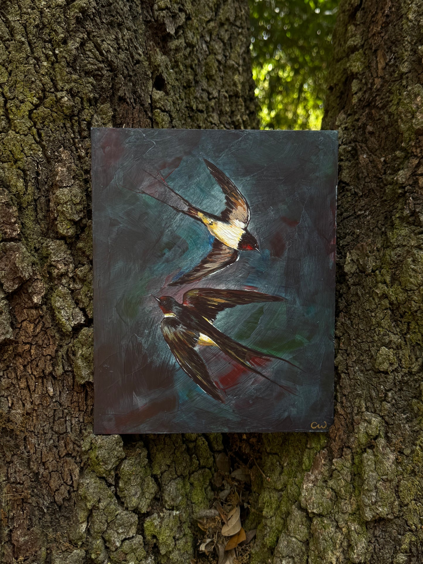 Two of Swallows | Original Acrylic
