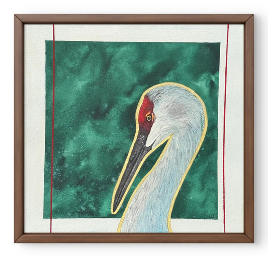 Emerald Crane | Original Watercolor