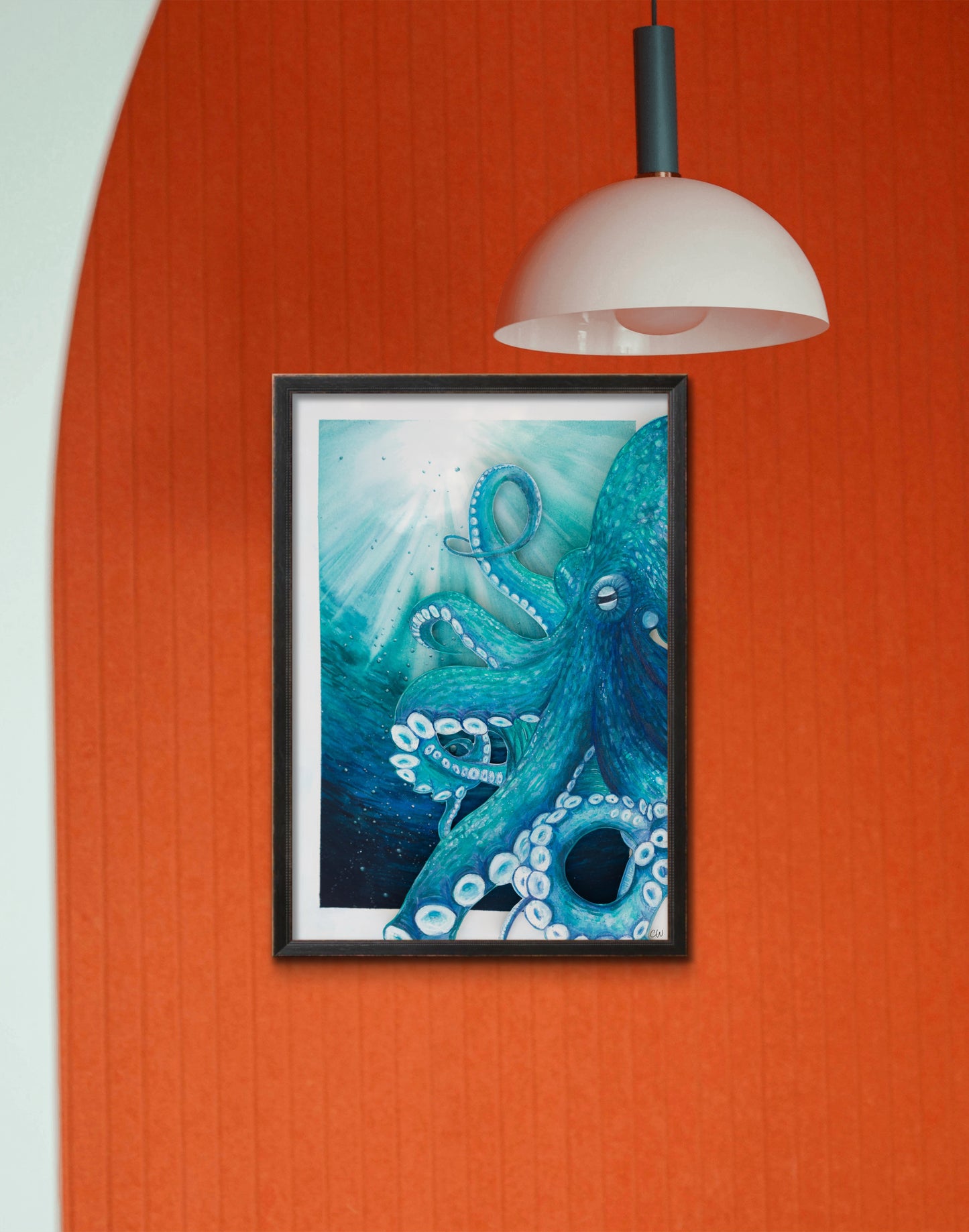 Octopus Blue | Original Mixed Media -15x10.5