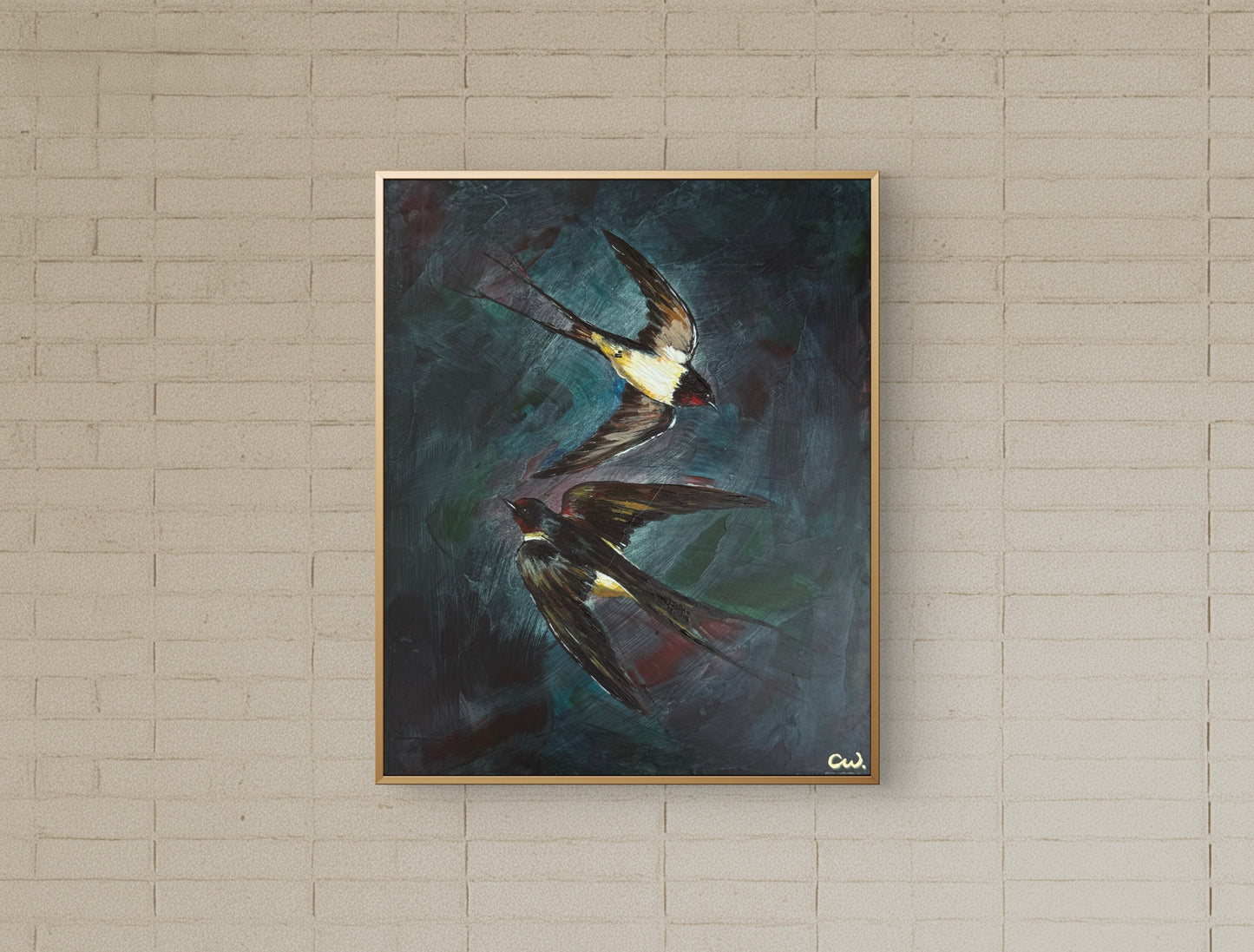 Two of Swallows | Original Acrylic