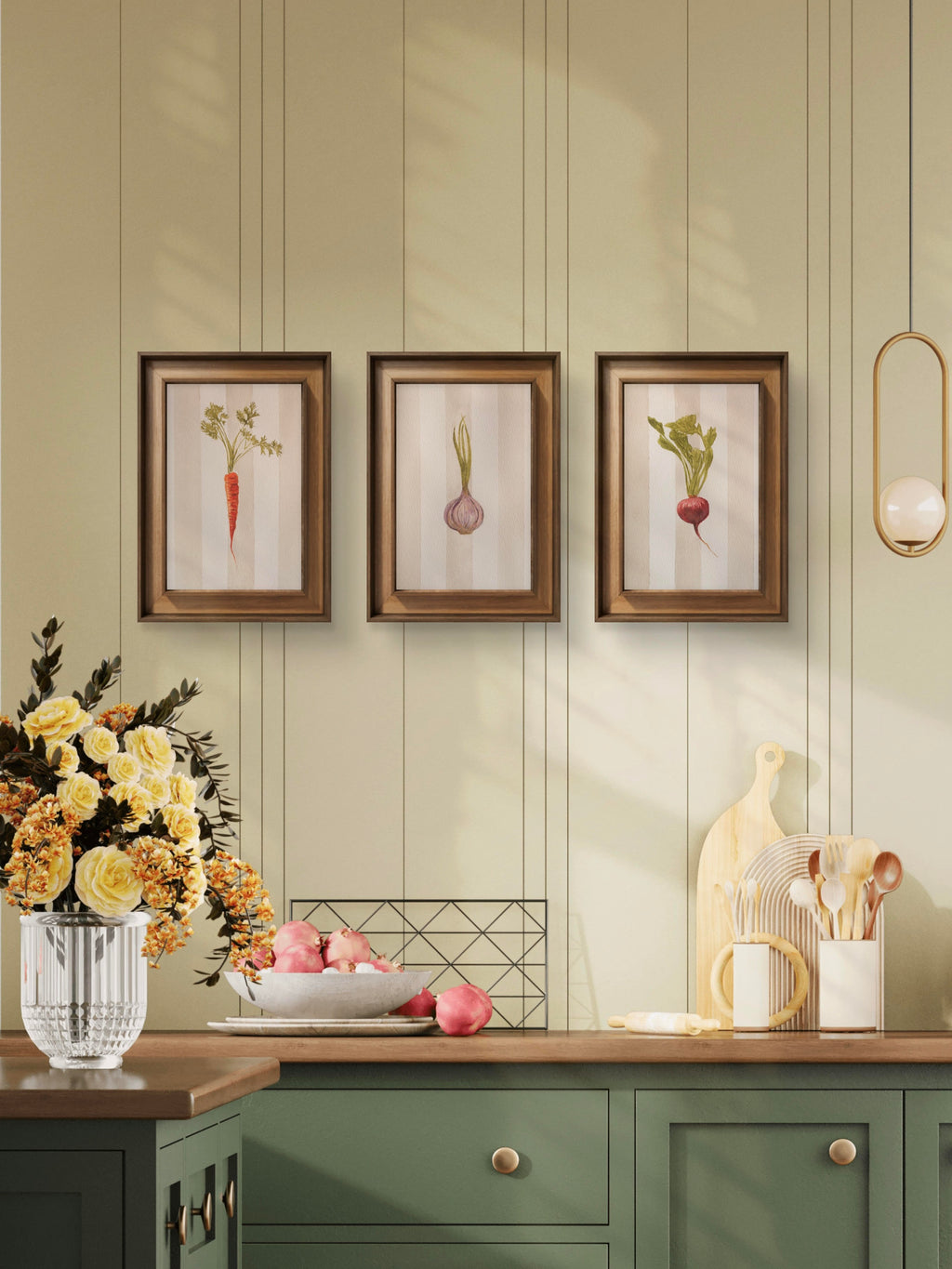 Giclée Fine Art Prints - Set of 3 | Rustic Carrot, Radish, Garlic